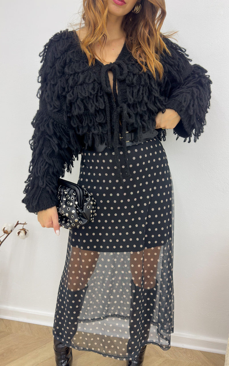 Jupe à pois ARIELLE - noir et beige 🇮🇹