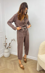 Combinaison jeans ALIA - marron taupe