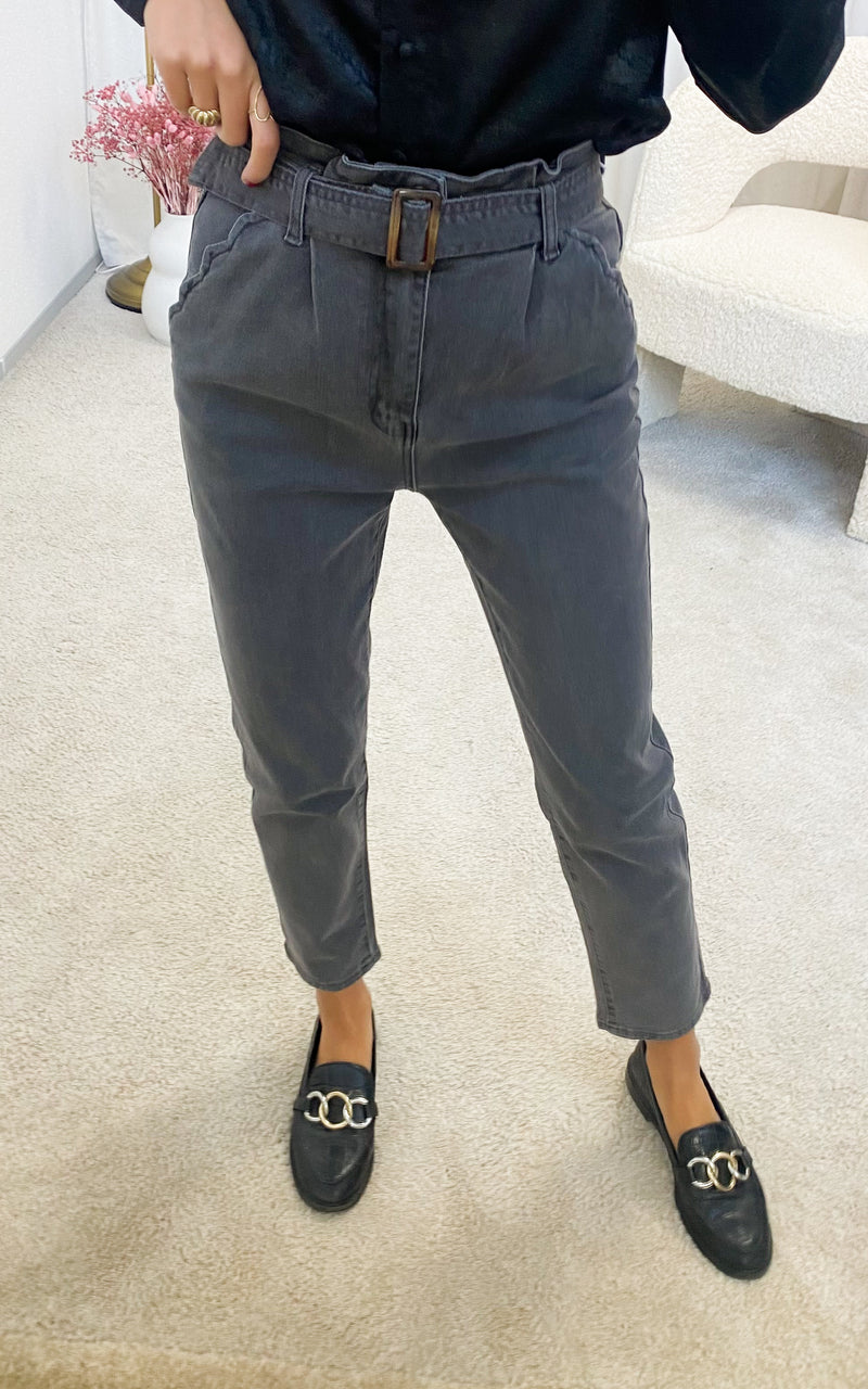 Jeans mom gris MAKAMA