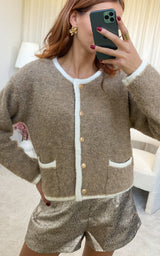 Gilet camel et blanc QUIANA