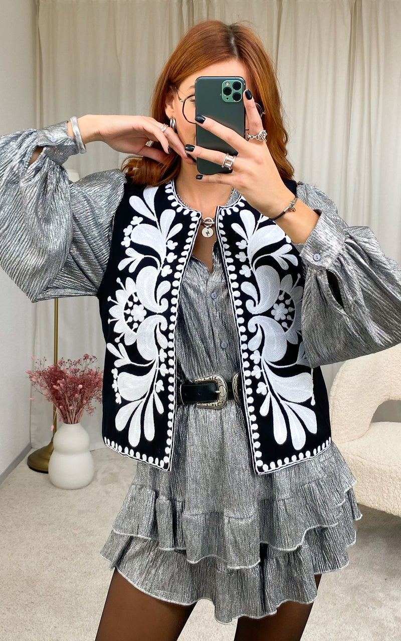 Gilet noir et blanc ELONA