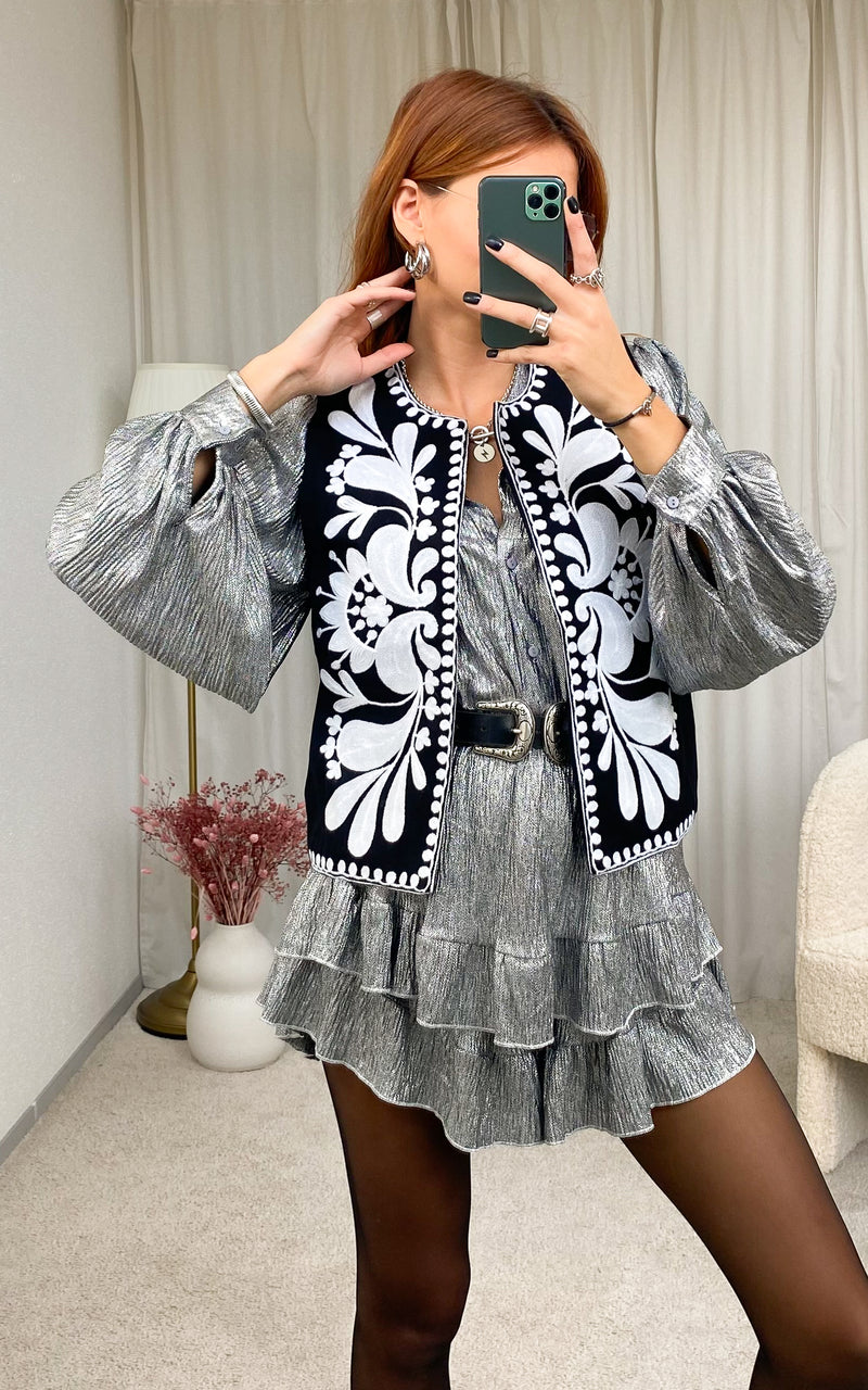 Gilet noir et blanc ELONA