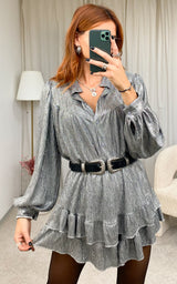 Blouse oversize argentée SIWAN