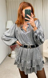 Jupe short argentée SIWAN