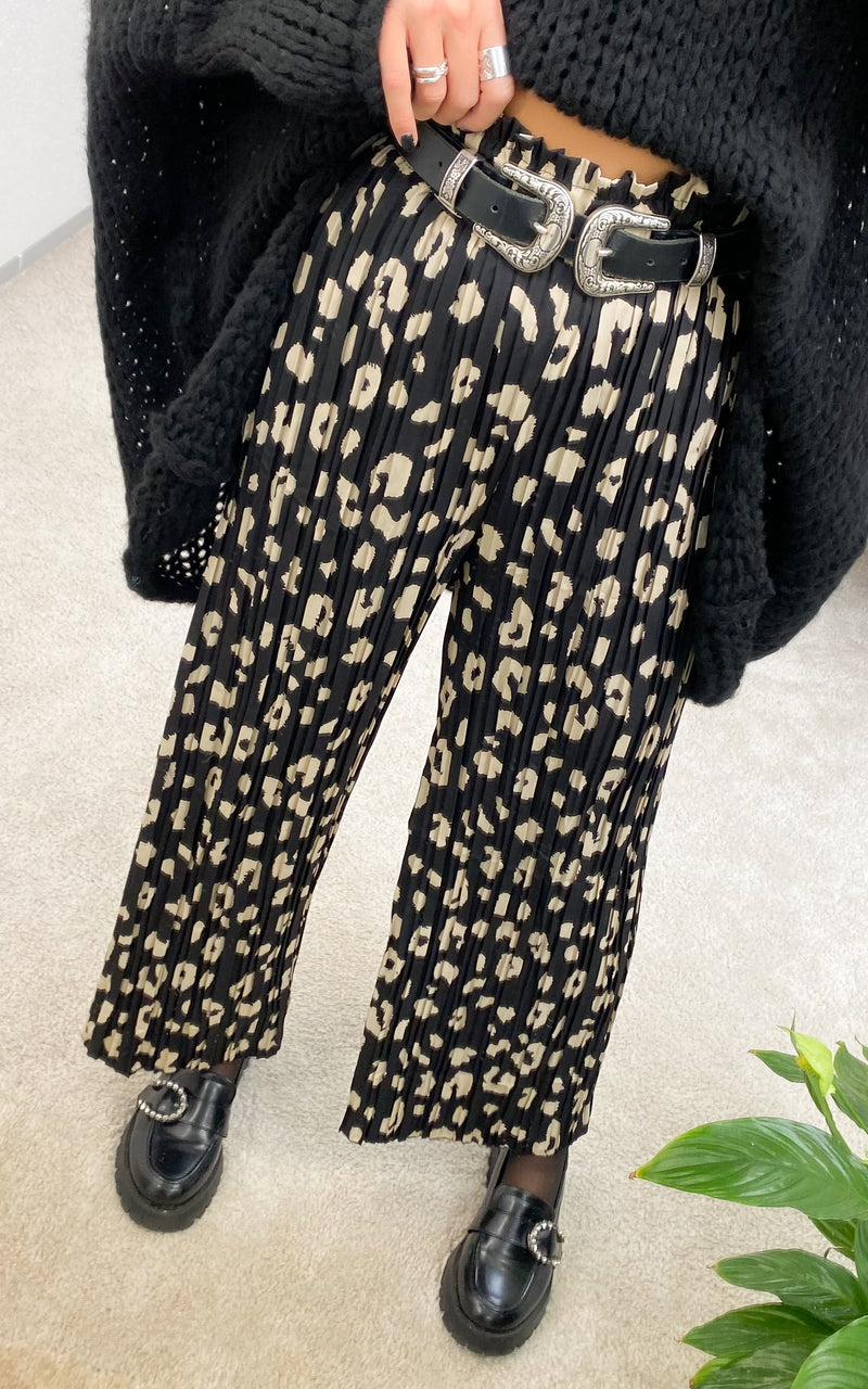 Pantalon plissé léopard YORIS
