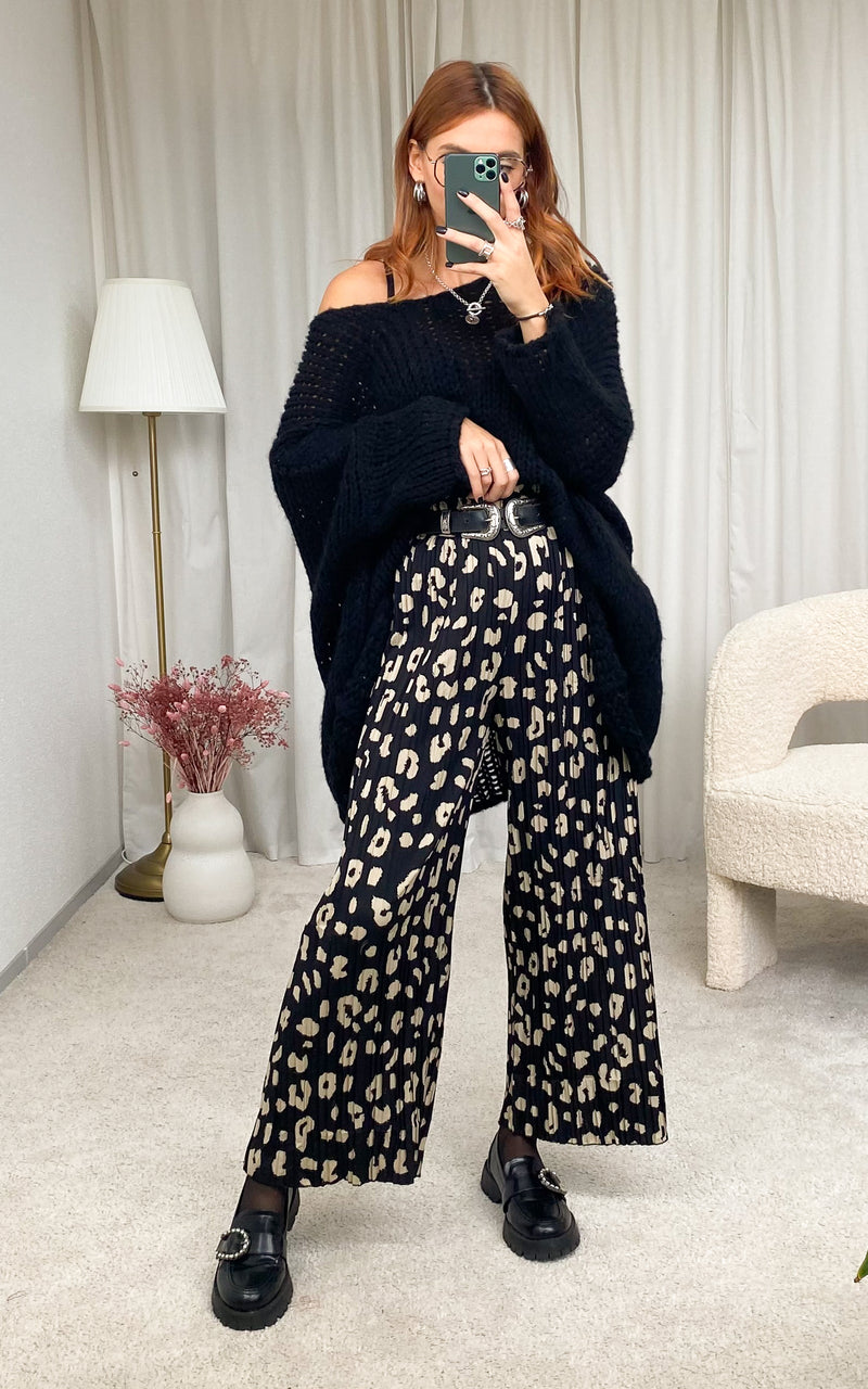 Pantalon plissé léopard YORIS