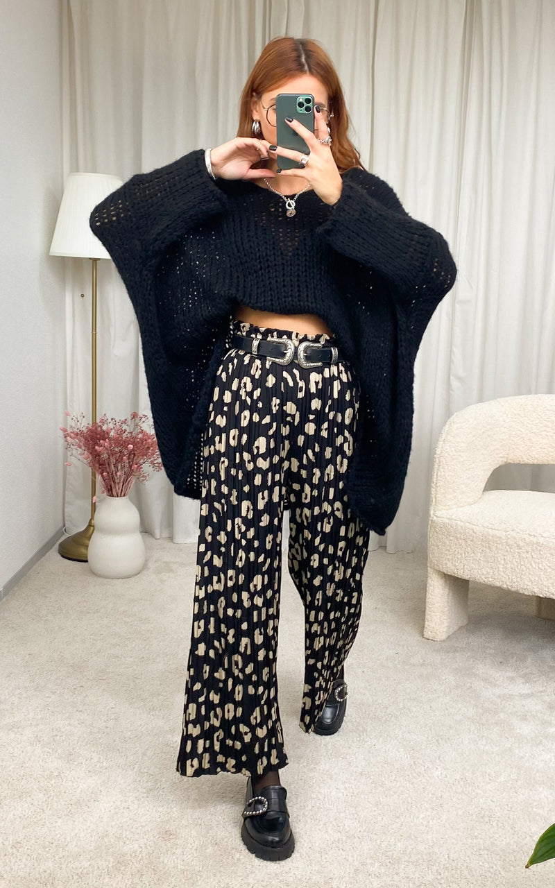 Pantalon plissé léopard YORIS