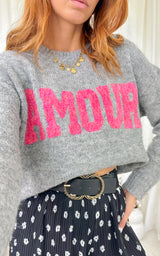 Pull gris amour ANISSA