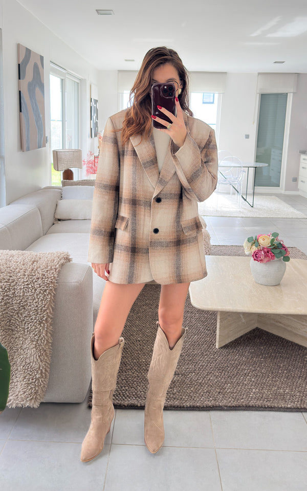 Blazer carreaux CARRA - beige 🇮🇹
