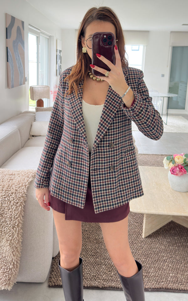 Blazer carreaux ROSIDA - bordeaux et marron 🇮🇹