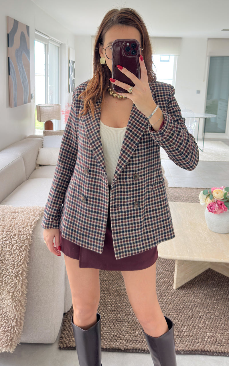 Blazer carreaux ROSIDA - bordeaux et marron 🇮🇹