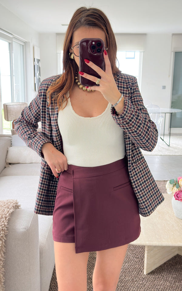 Jupe-short MALEK - bordeaux