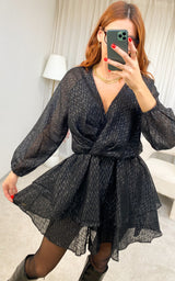 Robe noire pailletée LORENZA