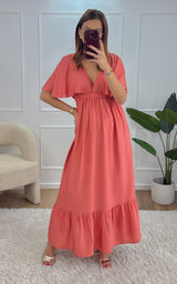 Robe longue ZINA - corail