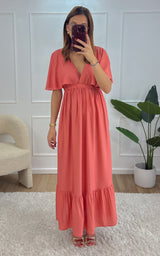Robe longue ZINA - corail