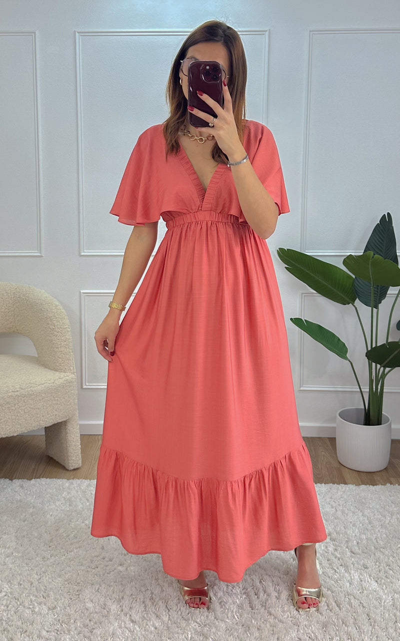 Robe longue ZINA - corail