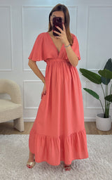 Robe longue ZINA - corail