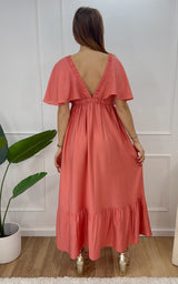 Robe longue ZINA - corail