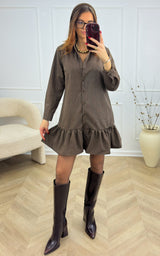 Robe à carreaux AERIS - chocolat