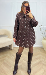 Robe à pois MELLY - chocolat