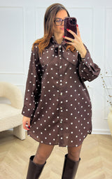 Robe à pois MELLY - chocolat