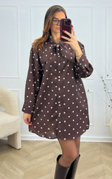 Robe à pois MELLY - chocolat