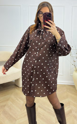 Robe à pois MELLY - chocolat