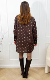 Robe à pois MELLY - chocolat