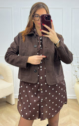 Veste suédine CLARKE - chocolat