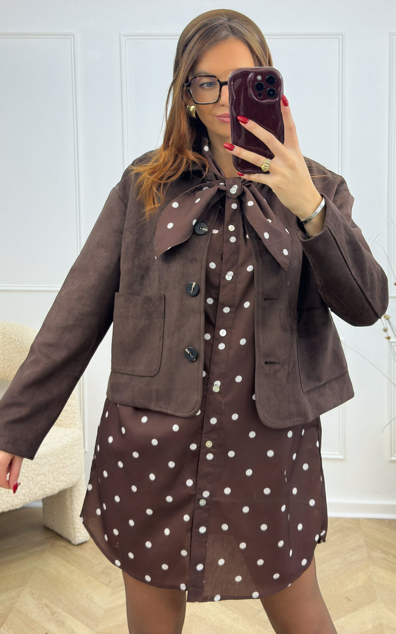 Veste suédine CLARKE - chocolat