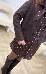 Veste suédine CLARKE - chocolat