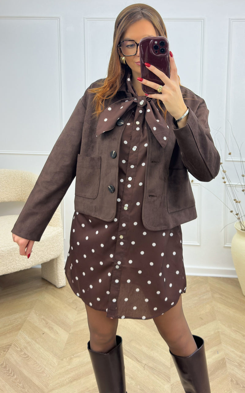 Veste suédine CLARKE - chocolat