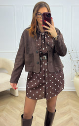 Veste suédine CLARKE - chocolat