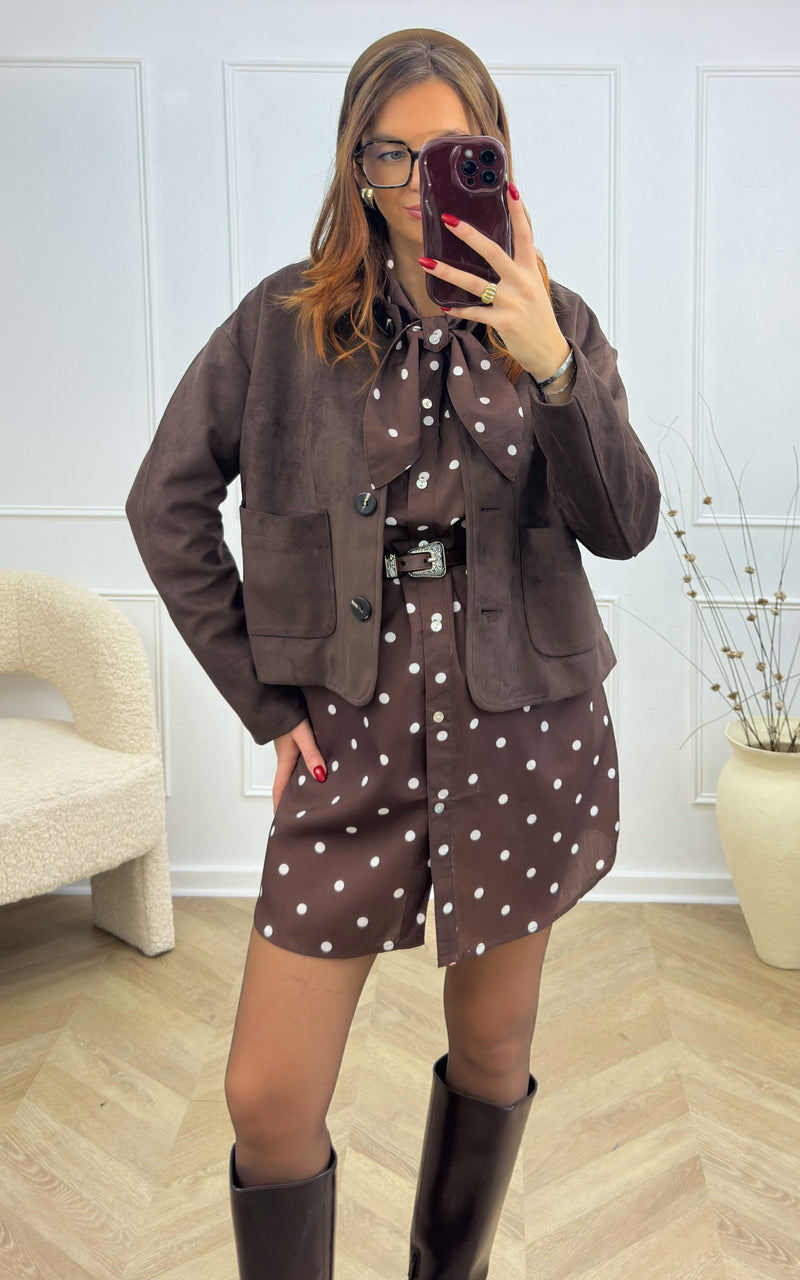 Veste suédine CLARKE - chocolat