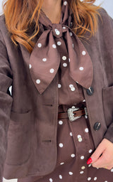 Veste suédine CLARKE - chocolat