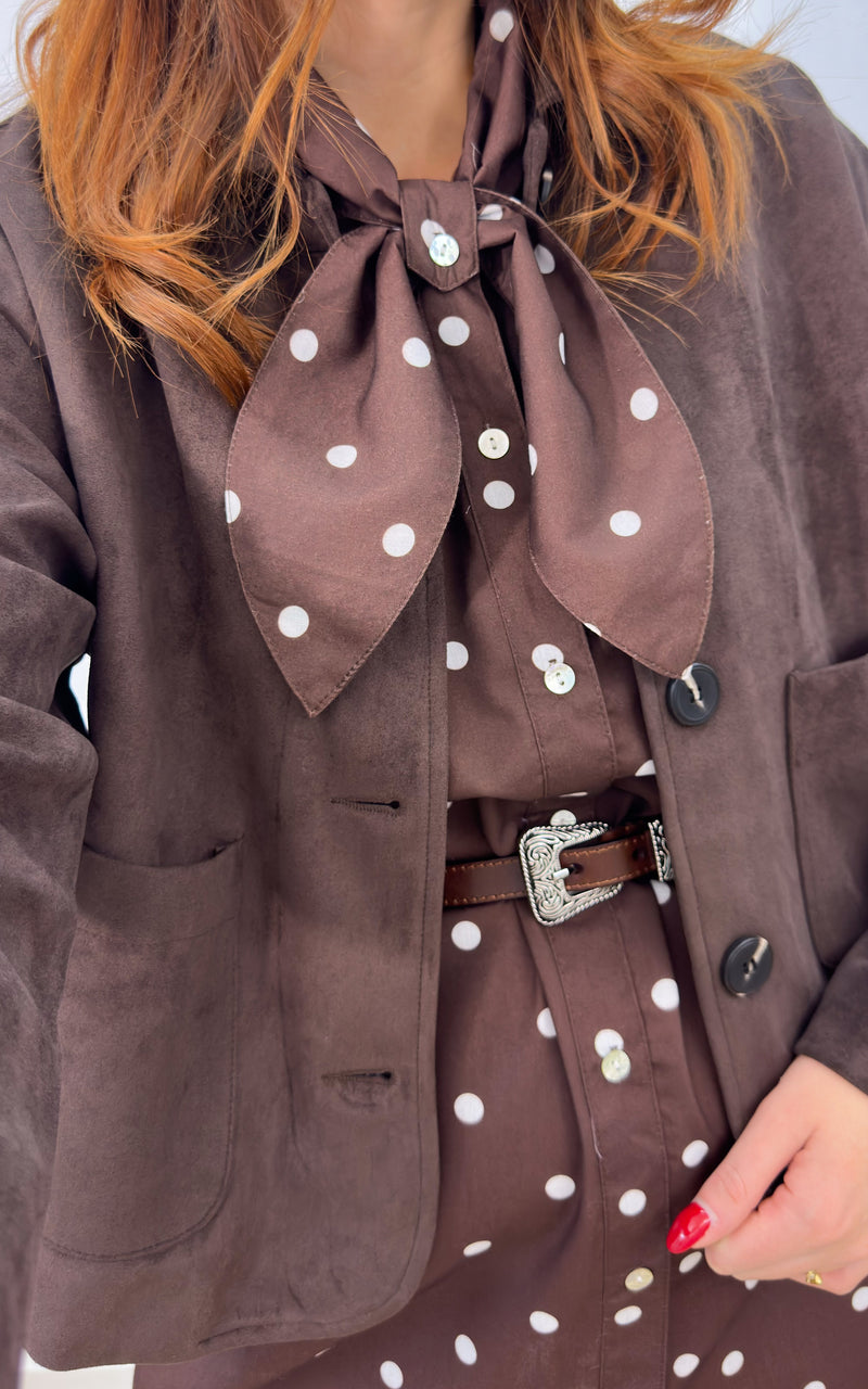 Veste suédine CLARKE - chocolat