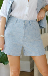 Short en jean dentelle "Mara"