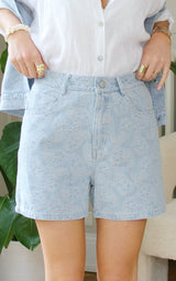 Short en jean dentelle "Mara"