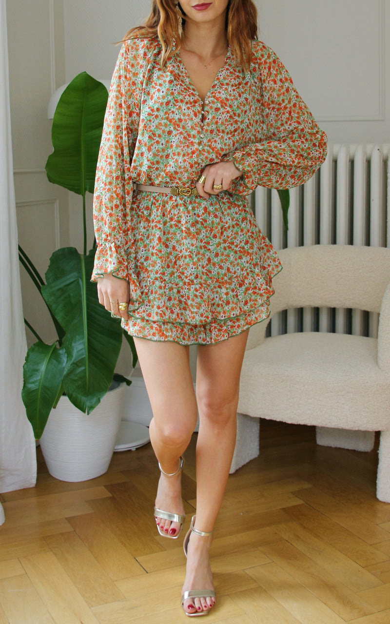 Combishort fleurie "Beki"
