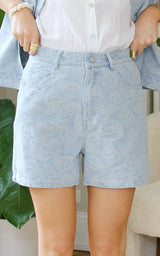 Short en jean dentelle "Mara"