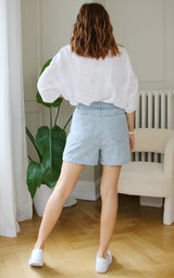 Short en jean dentelle "Mara"