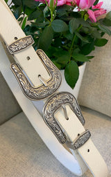 Ceinture double boucle blanc "Ludvik"