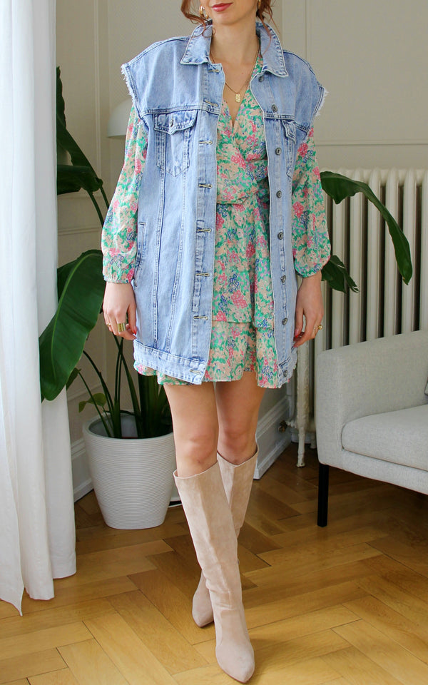 Robe fleurie verte "Paulyne"